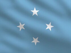 Micronesia Flag Stock Footage