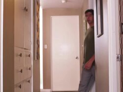 LA Man walking down home hallway in early morning / Portland, Oregon, United States Stock Footage