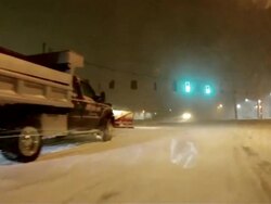 Car POV - Blizzard Of 2015 Suffolk County, LI Snowstorm Stock Footage