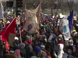 Rally against Keystone XL and climate change Stock Footage