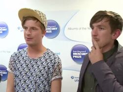 INTERVIEW - The Foals on how they found out, working on the 2nd album, being nominated, being on the list with David Bowie at Barclaycard Mercury Prize Nominations at The Hospital Club on September 11, 2013 in London, England (Footage by WireImage Video/Ge Stock Footage