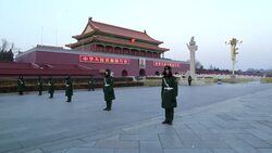 Tiananmen Square, Gate of Heavenly Peace, Forbidden City, Beijing, China Stock Footage