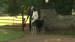 Prince William and Duchess of Cambridge Leaving Church After Christening News Clip