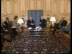 Israeli PM visits Lionel Jospin News Clip