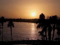 SUNSET OVER RIVER NILE Stock Footage