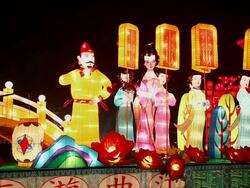 MS Shot of Chinese Lanterns for celebrating Spring Festival / Xian, China Stock Footage