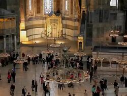 INSIDE HAGHIA SOPHIA MOSQUE Stock Footage