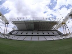 Construction At Arena De Sao Paulo Continues Stock Footage