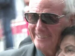 Jerry Weintraub at The Karate Kid Premiere in Westwood at the Celebrity Sightings in Los Angeles at Los Angeles CA. (Footage by WireImage Video/GettyImages) Stock Footage