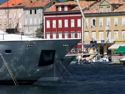 HD: Stem of a yacht Stock Footage