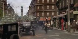 Street from a 1900s city, 1908 - reenactment Stock Footage