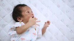 hungry Newborn baby. Stock Footage