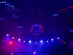 HD Ceiling lights with disco ball (loopable) Stock Footage