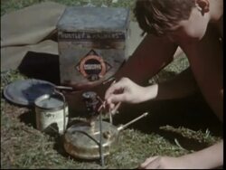 Michael Day lighting primus Stock Footage