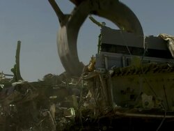 MS Shot of Jurassic bulldozer / Tacoma, Washington, United States Stock Footage