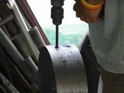 Drill machine making a hole Stock Footage