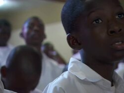 CU Shot of Children praying in church / Lagos, Nigeria Stock Footage