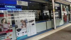 Chindia, A shop in Nehru Place selling computer hardware products from China at Chinese prices in New Delhi, India Stock Footage