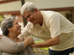 Senior couple smiling  Stock Footage