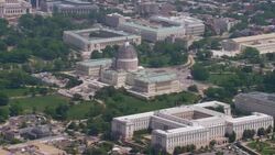 'WS AERIAL Shot of United States Capitol / Washington DC, United States' Stock Footage