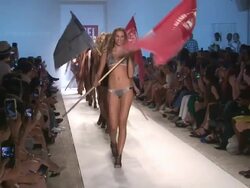 Models walk the runway during the Diesel Swimwear 2012 fashion show  Stock Footage