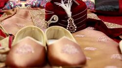 Traditional wedding dress for mens Stock Footage