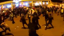 Clashes between Refugees from Syria and Migrants from Afghanistan Stock Footage