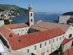 View of the Dominican monastery and the bay, Dubvrovnik Stock Footage