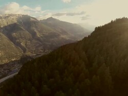 Sunrise on Mountain Top - Aerial View from UAV Stock Footage