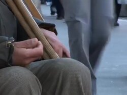 HD TIME-LAPSE: Beggar Stock Footage