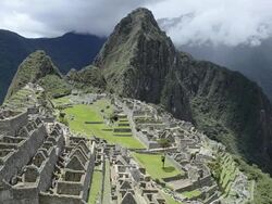 WS View of Inca ruins mountain / Machu Picchu, Peru Stock Footage
