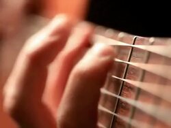 Close up video of guitarists hands macro Stock Footage