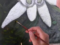 Oil on canvas painted Stock Footage