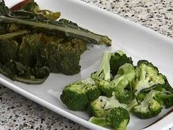 Cooked broccoli on plate Stock Footage