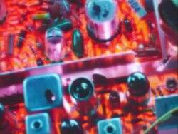 Panning across electronic circuitry Stock Footage