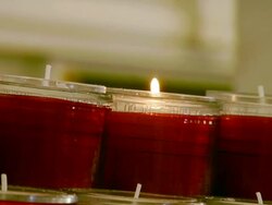 Candles in Catholic church 2 Stock Footage