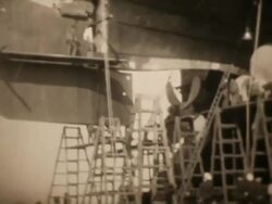 RMS Majestic in Dry Docks 16mm 1927 (HD1080) Stock Footage