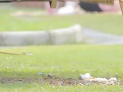 Children Swing in playground. Stock Footage