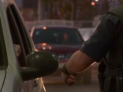Customs agents check documents of drivers crossing US-Mexico border Stock Footage