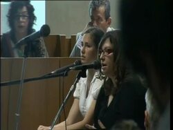 Meredith Kercher murder trial, Knox gives evidence Stock Footage