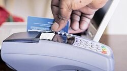 Paying by credit Card Machinery Stock Footage