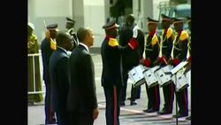 4:3 US President Obama leaves Senegal for South Africa News Clip