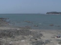 View of ebb in Byeonsanbando National Park Stock Footage