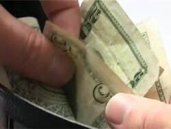 Removing money Stock Footage
