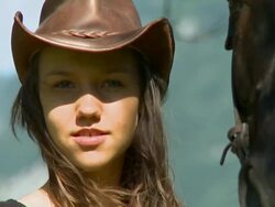 HD: Young pretty cowgirl in nature Stock Footage