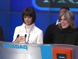 Nasdaq opening bell ringing ceremony with the stars of 'Mad Money' Stock Footage