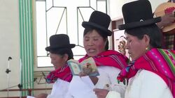 CLEAN : Indigenous Aymara choir rehearses before singing for the pope News Clip