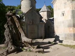Haghartsin monastery, view of Saint Stepanos church Stock Footage