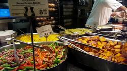 Cook Preparing Delicious Food at Store Market 4k Stock Footage