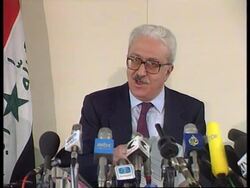 Iraq - Aziz addresses press conference News Clip